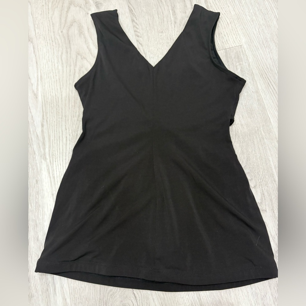 Black sleeveless Blouse perfect for a night out - peak-a-boo side panels - small